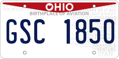 OH license plate GSC1850