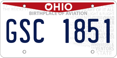 OH license plate GSC1851