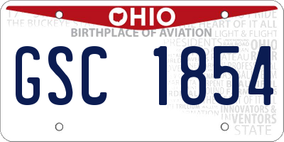OH license plate GSC1854