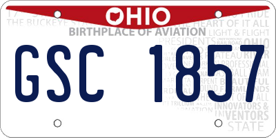 OH license plate GSC1857