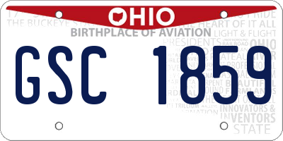 OH license plate GSC1859