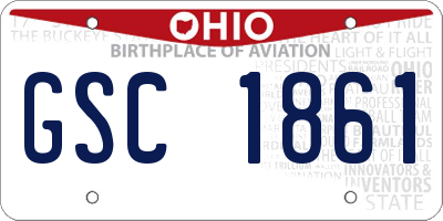 OH license plate GSC1861