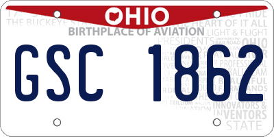 OH license plate GSC1862