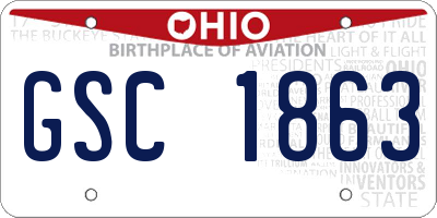 OH license plate GSC1863