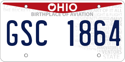 OH license plate GSC1864