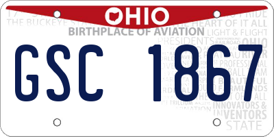 OH license plate GSC1867
