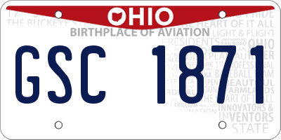 OH license plate GSC1871
