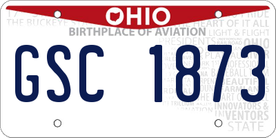 OH license plate GSC1873
