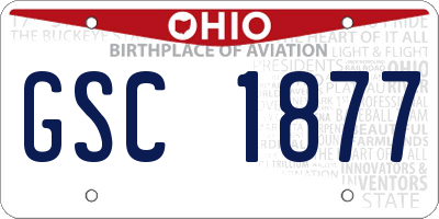 OH license plate GSC1877