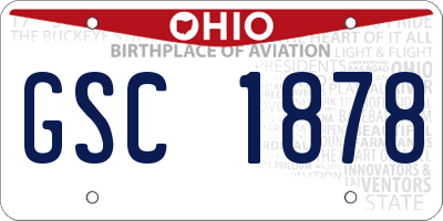 OH license plate GSC1878