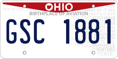 OH license plate GSC1881