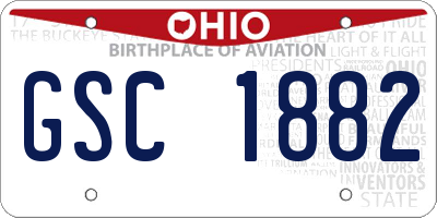 OH license plate GSC1882