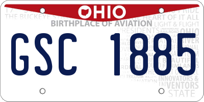 OH license plate GSC1885