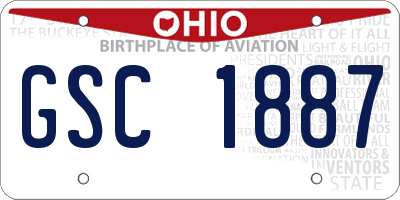 OH license plate GSC1887