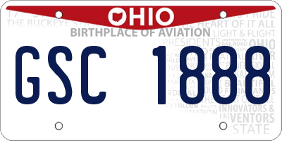 OH license plate GSC1888