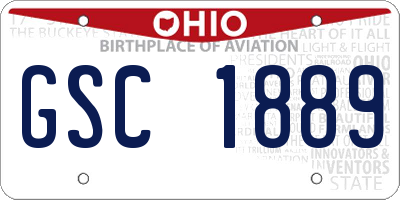 OH license plate GSC1889