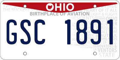 OH license plate GSC1891