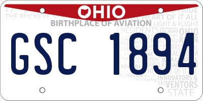 OH license plate GSC1894