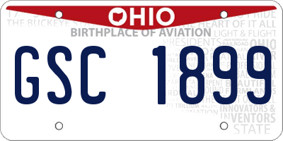 OH license plate GSC1899