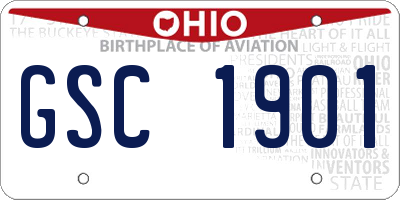 OH license plate GSC1901