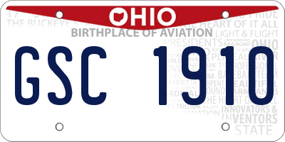 OH license plate GSC1910