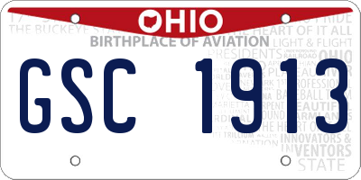OH license plate GSC1913