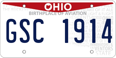 OH license plate GSC1914