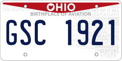 OH license plate GSC1921