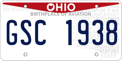 OH license plate GSC1938