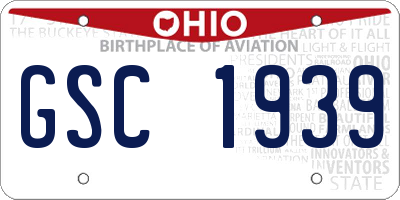 OH license plate GSC1939