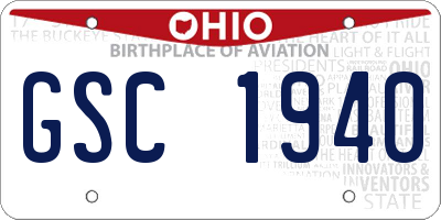 OH license plate GSC1940