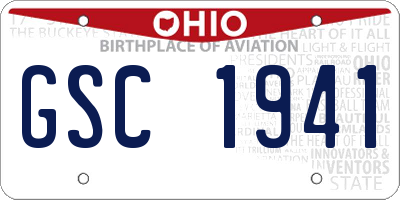 OH license plate GSC1941