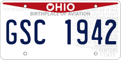 OH license plate GSC1942