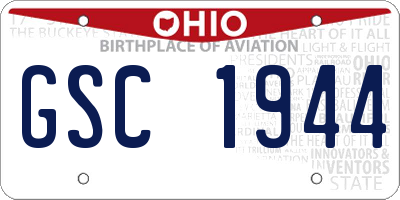 OH license plate GSC1944