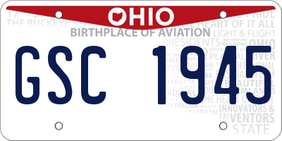 OH license plate GSC1945