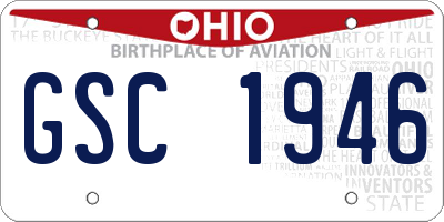 OH license plate GSC1946