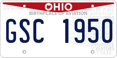 OH license plate GSC1950