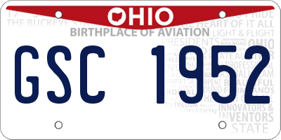 OH license plate GSC1952