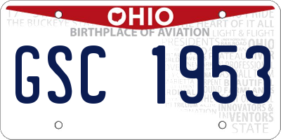 OH license plate GSC1953