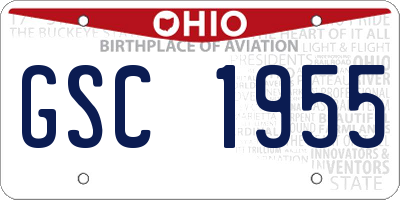 OH license plate GSC1955