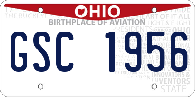 OH license plate GSC1956