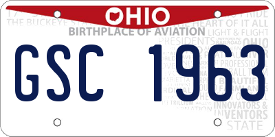 OH license plate GSC1963