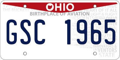 OH license plate GSC1965