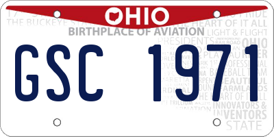 OH license plate GSC1971