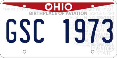 OH license plate GSC1973