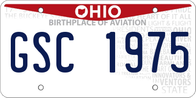 OH license plate GSC1975