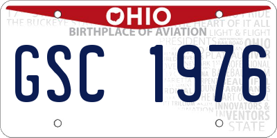 OH license plate GSC1976