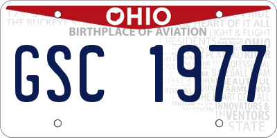 OH license plate GSC1977