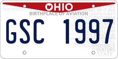 OH license plate GSC1997