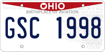 OH license plate GSC1998